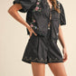 &Merci - Floral Lace Trim Top And Shorts Set