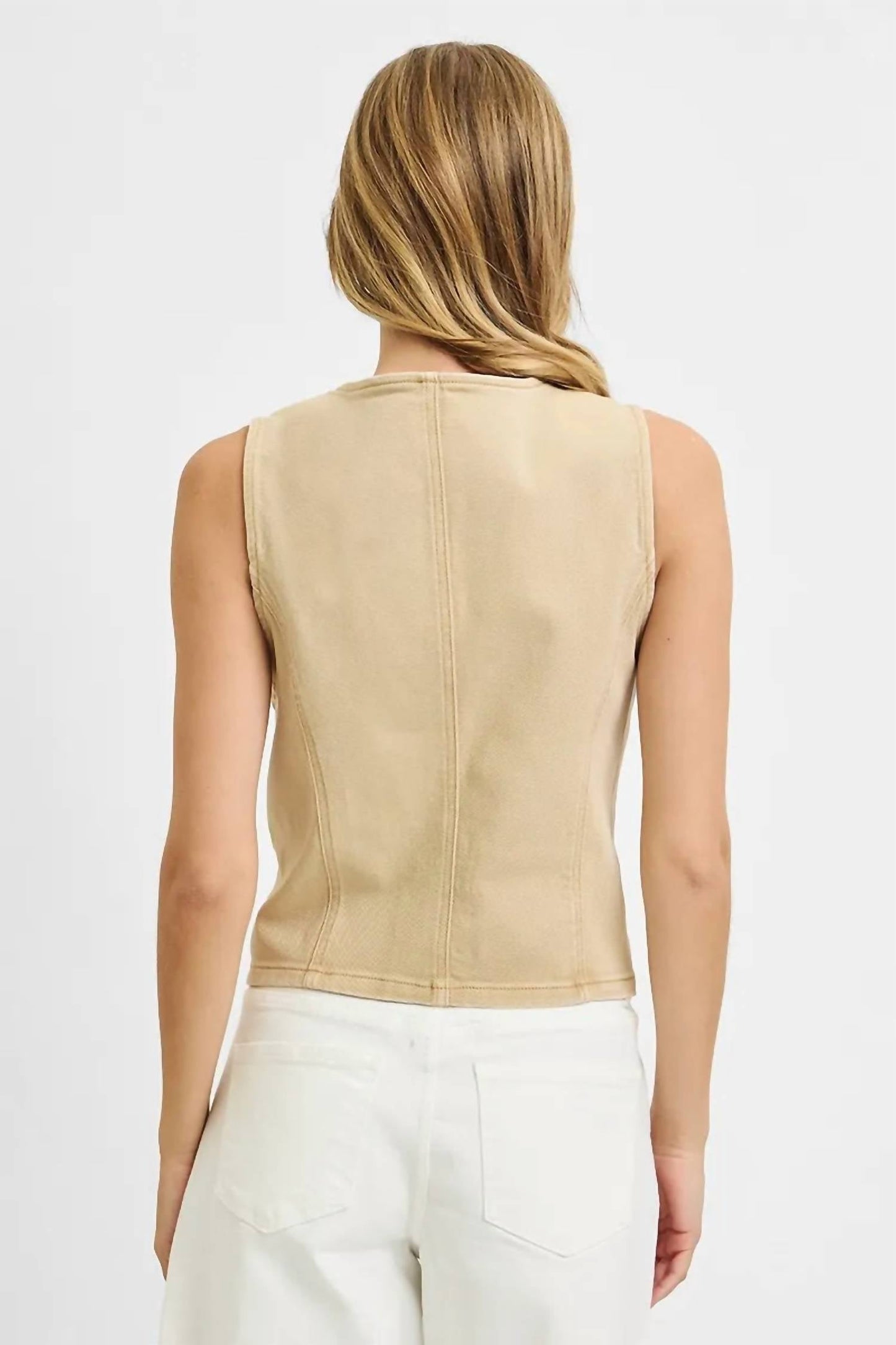 Risen - Full Size V Neck Button Down Vest Plus Size