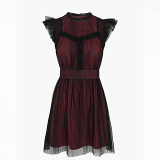 Adelyn Rae - Vestido curto de tule plissado com decote simulado Tatiana