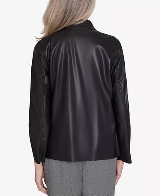 Alfred Dunner - Runway Ready Embroidered Faux Leather Jacket