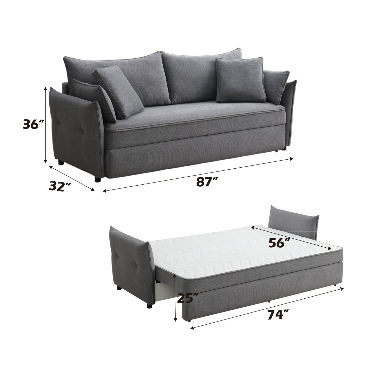 Irina Pull Out Sleep Sofa With Storage