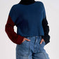 Elan - Color Block Turtle Neck Sweater