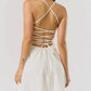 Blue Blush - Bailey Lace Up Back Mini Dress