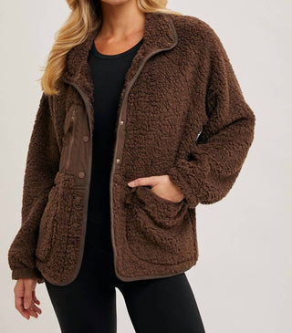 Bluivy - Women's Button Down Fleece Sherpa Jacket