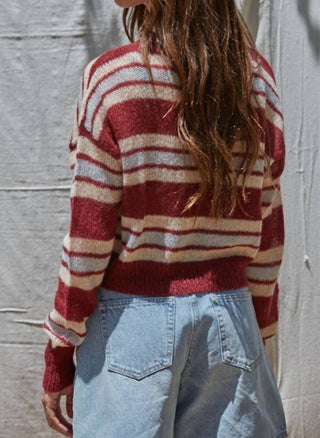 By Together - Stripe Crop Cardigan