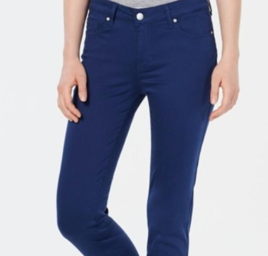 Calça skinny feminina de cintura média rosa Celebrity, tamanho 31, azul, 9/29