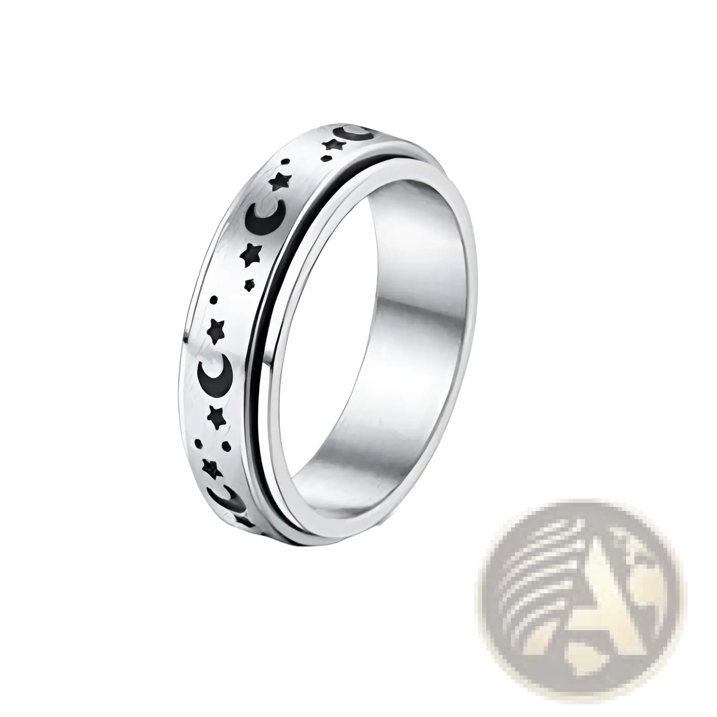 Celestial Stainless Steel Anxiety Spinner Ring Set