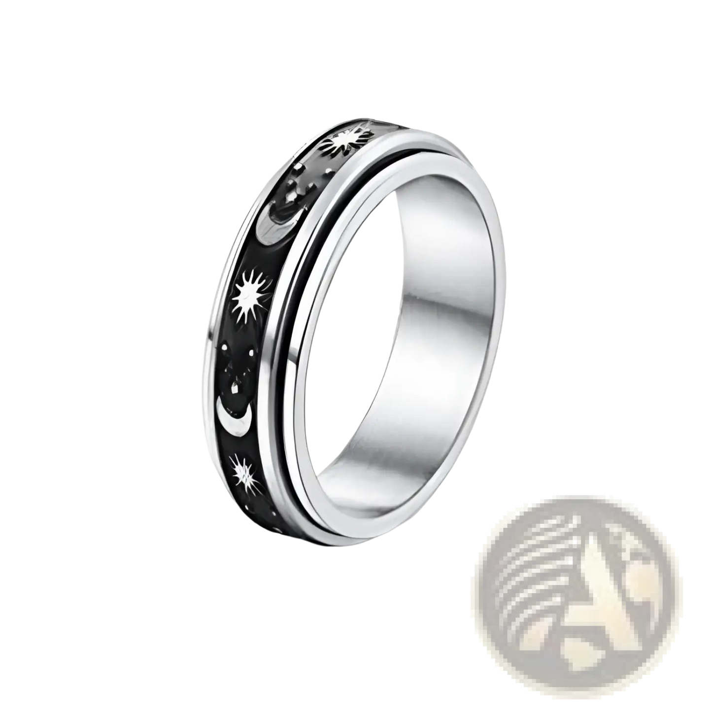 Celestial Stainless Steel Anxiety Spinner Ring Set