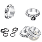 Celestial Stainless Steel Anxiety Spinner Ring Set