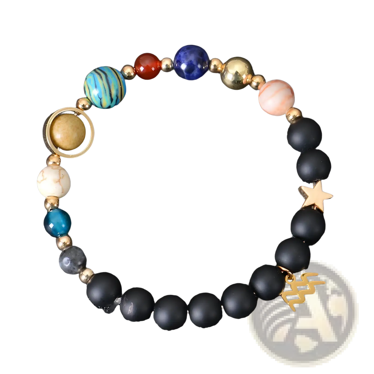 Celestial Zodiac Planet Matte Stone Beaded Bracelet