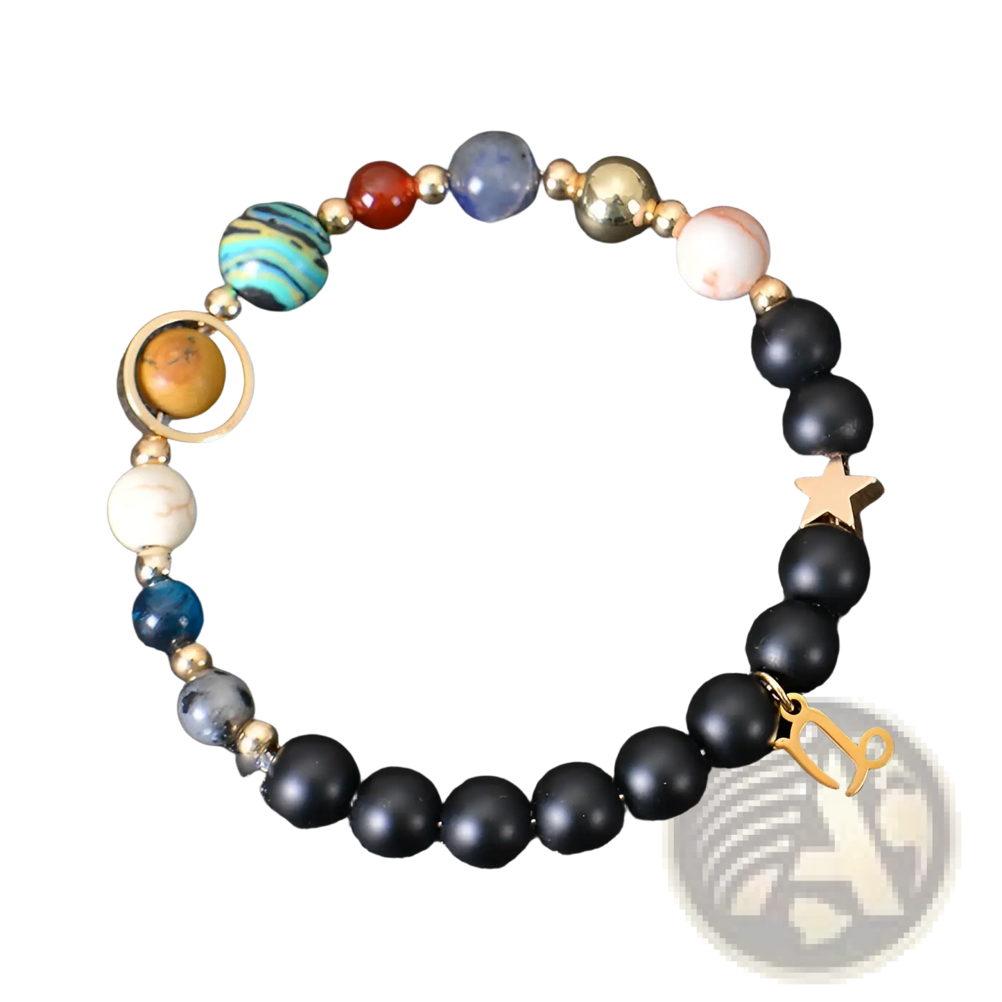 Celestial Zodiac Planet Matte Stone Beaded Bracelet