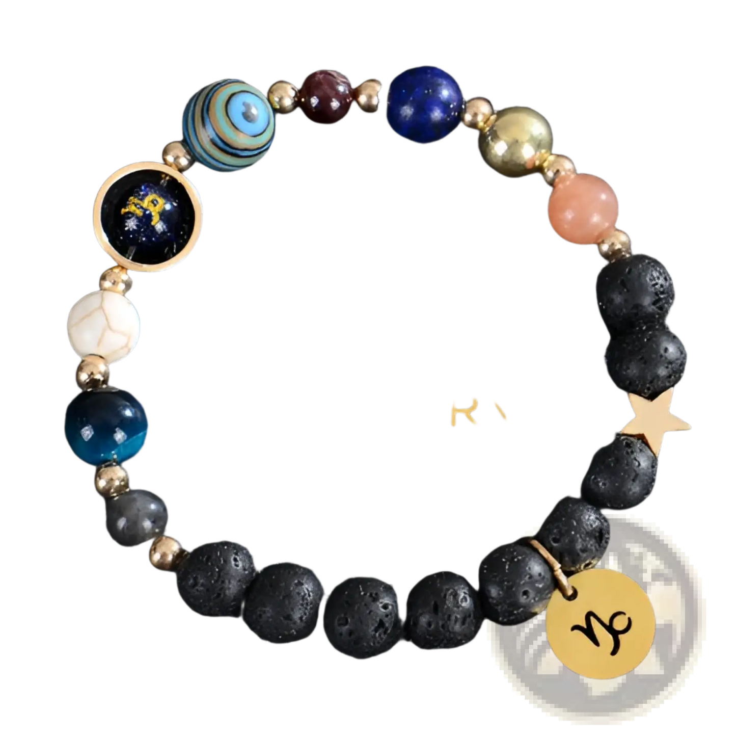 Celestial Zodiac Planet Matte Stone Beaded Bracelet