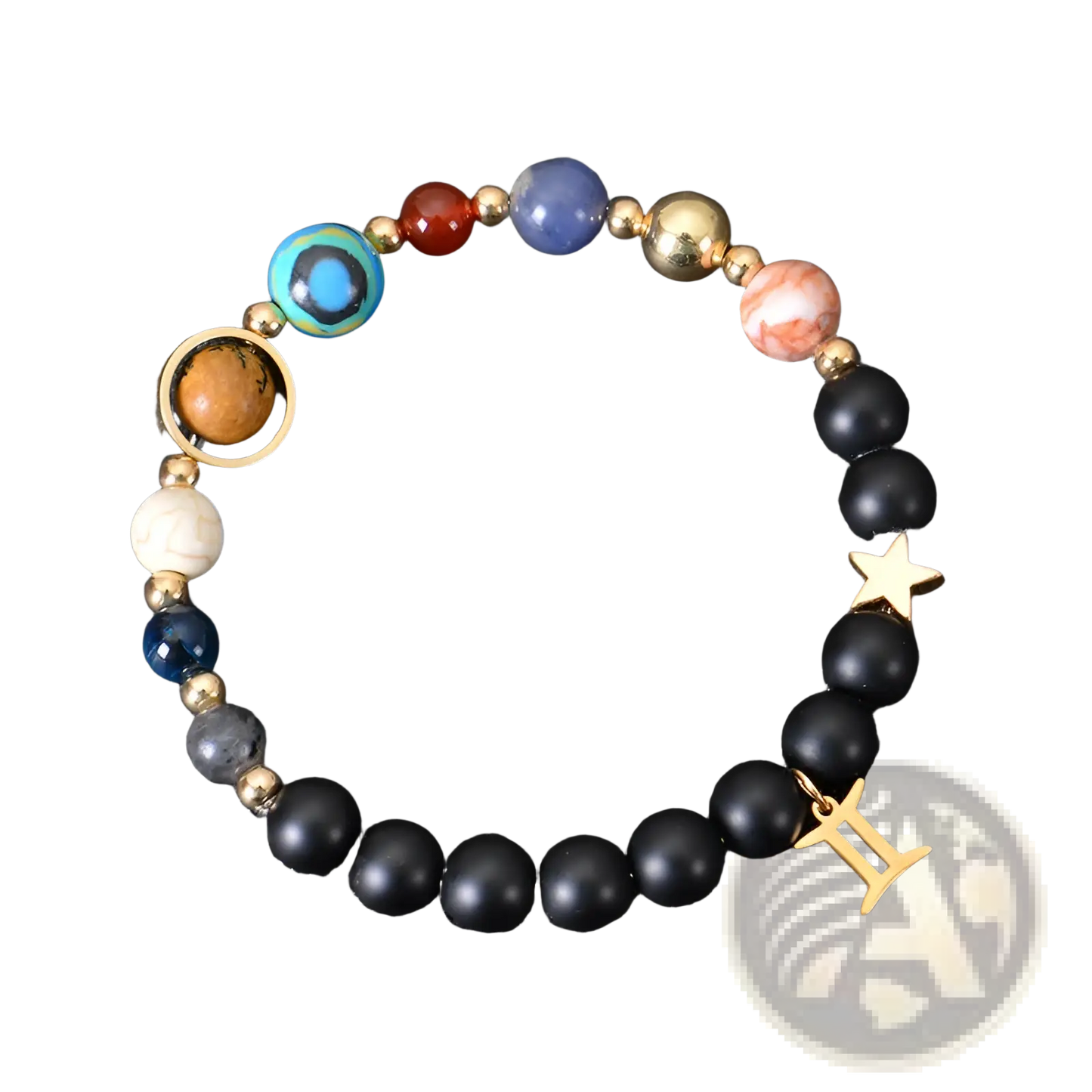 Celestial Zodiac Planet Matte Stone Beaded Bracelet