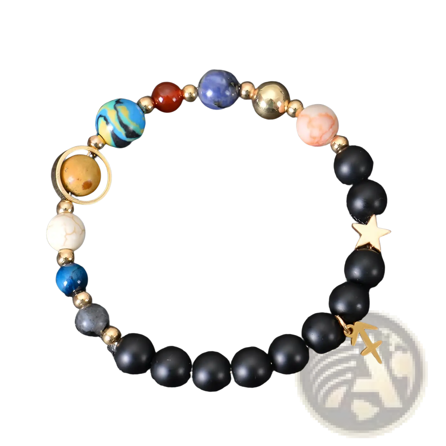 Celestial Zodiac Planet Matte Stone Beaded Bracelet