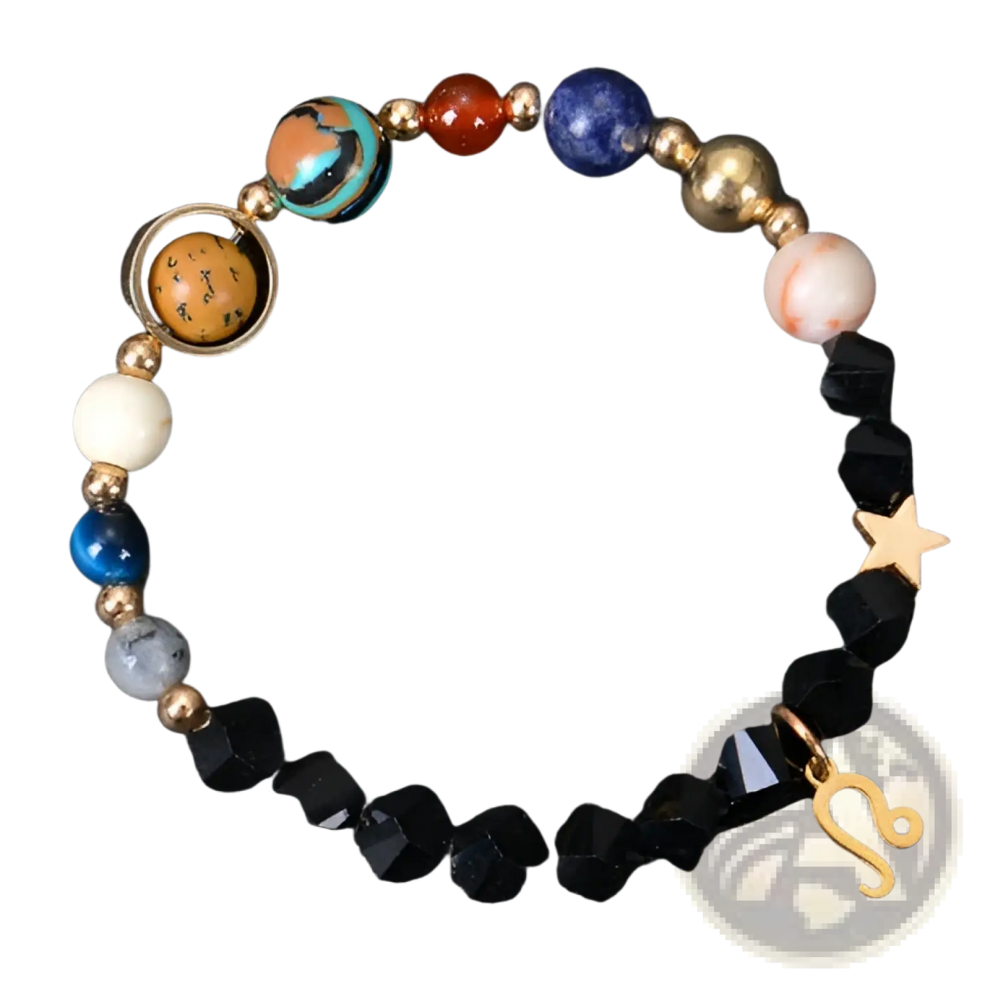Celestial Zodiac Planet Matte Stone Beaded Bracelet