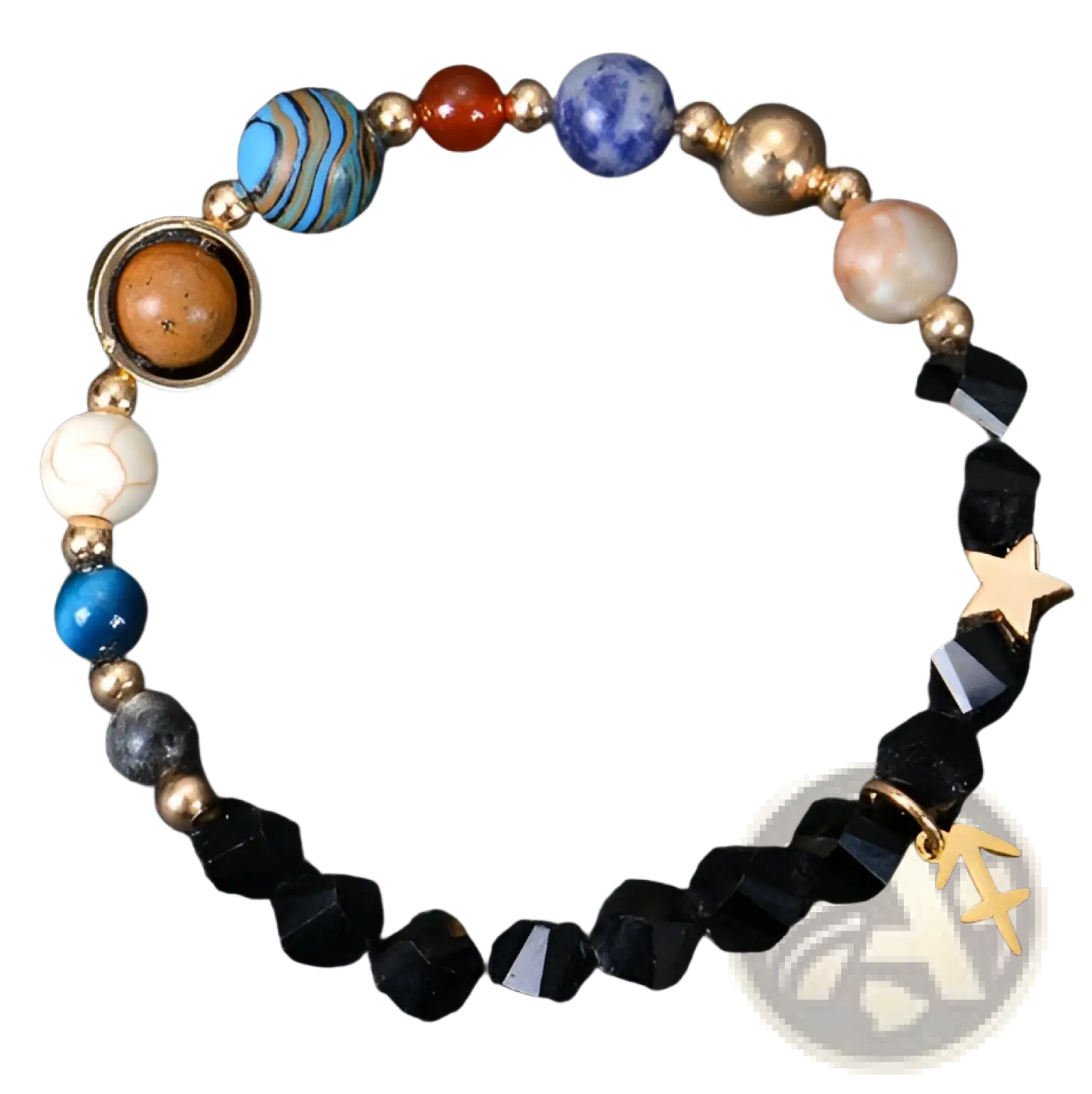 Celestial Zodiac Planet Matte Stone Beaded Bracelet