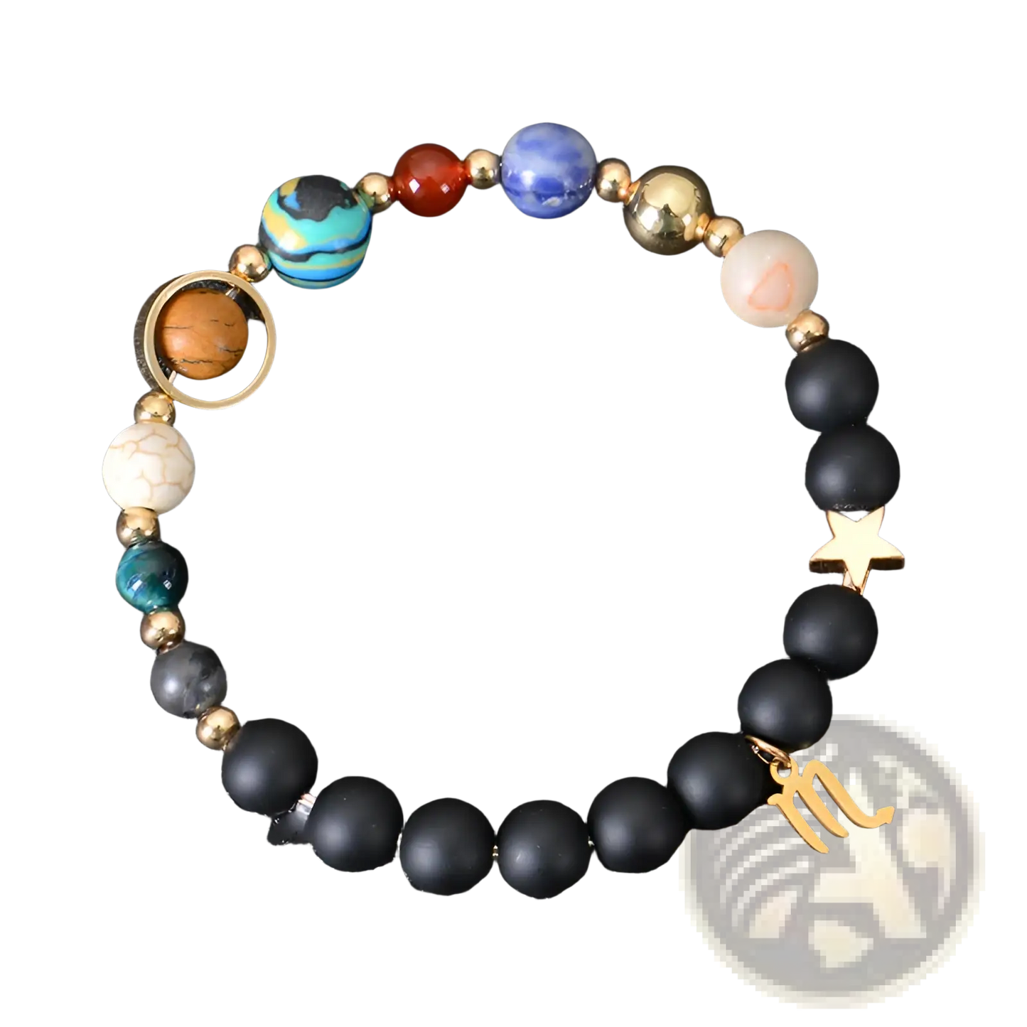 Celestial Zodiac Planet Matte Stone Beaded Bracelet
