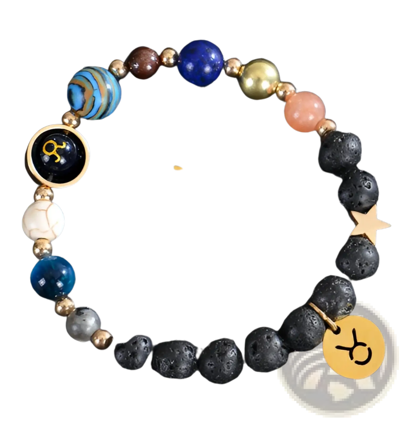 Celestial Zodiac Planet Matte Stone Beaded Bracelet