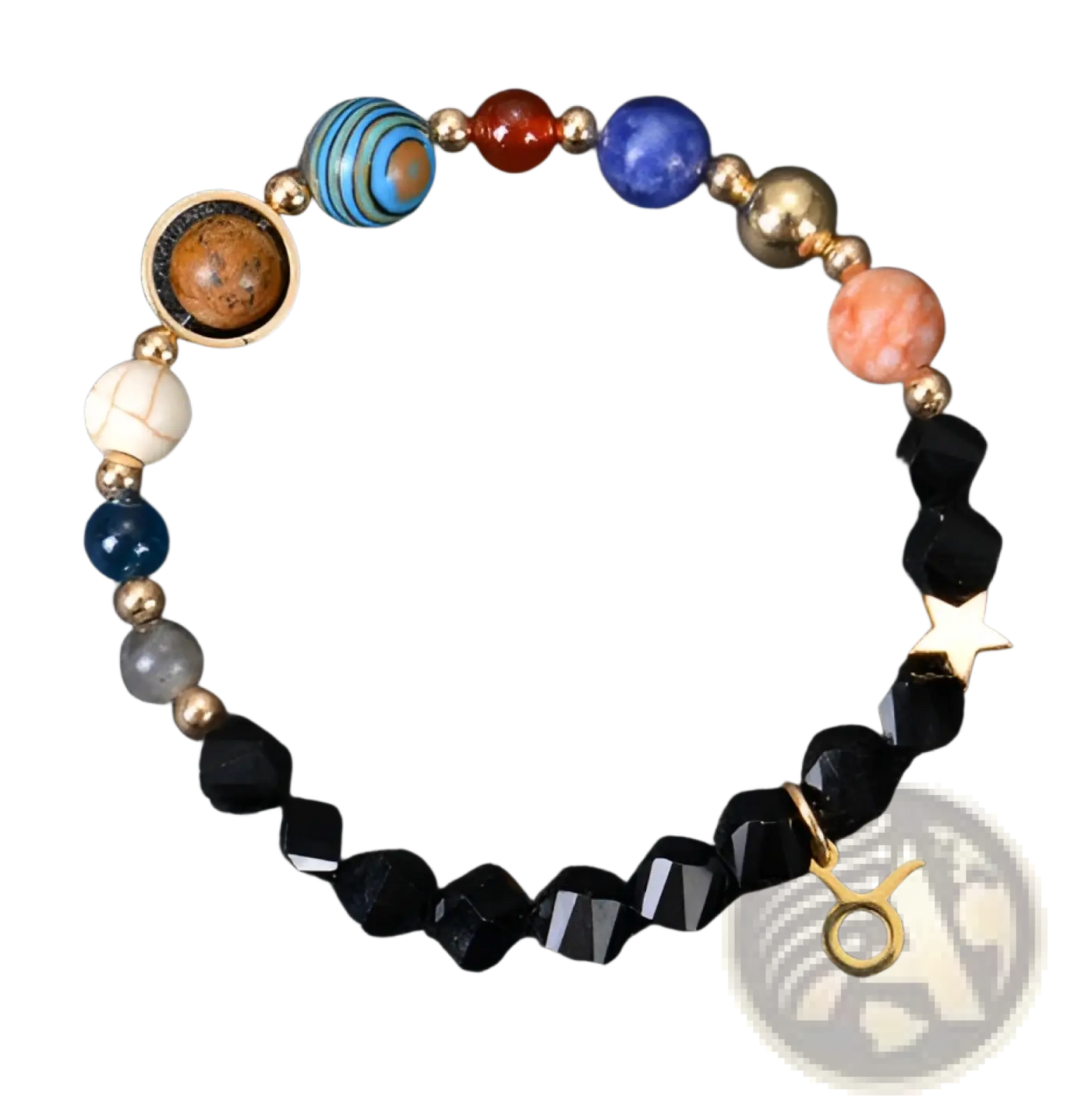 Celestial Zodiac Planet Matte Stone Beaded Bracelet