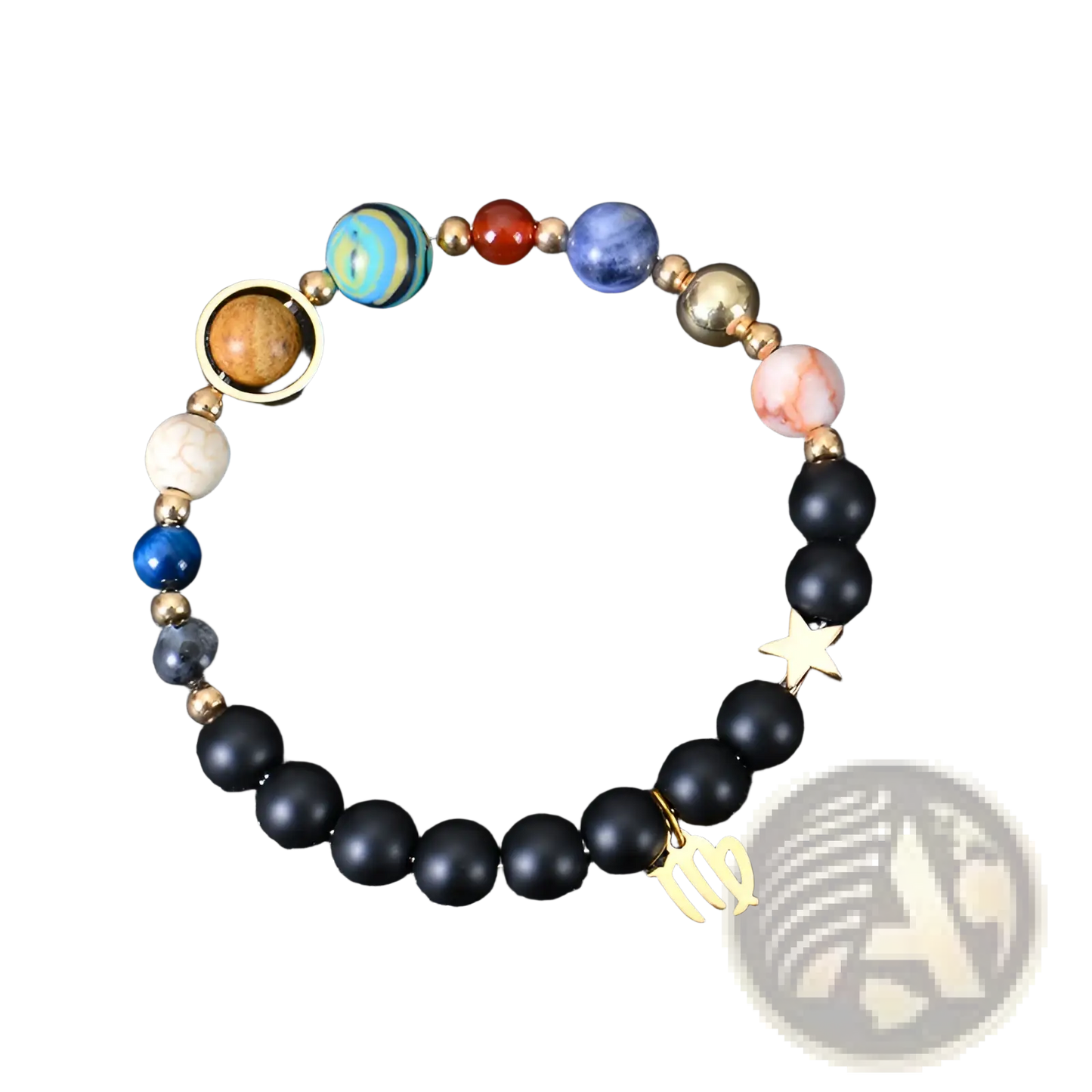 Celestial Zodiac Planet Matte Stone Beaded Bracelet