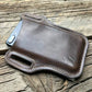 Brown Pu Leather Phone Holster with Belt Loop and Card Slots