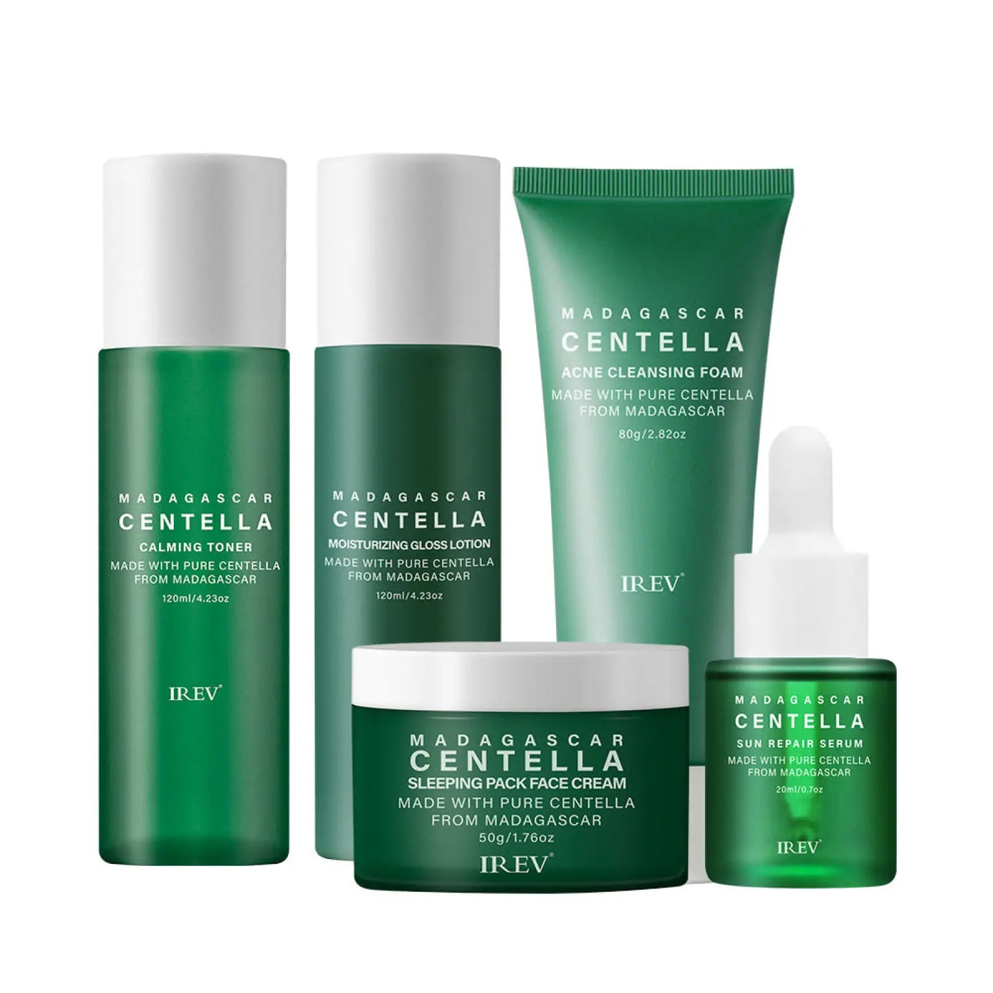 Centella Asiatica 5-piece Facial Skincare Set by Irev