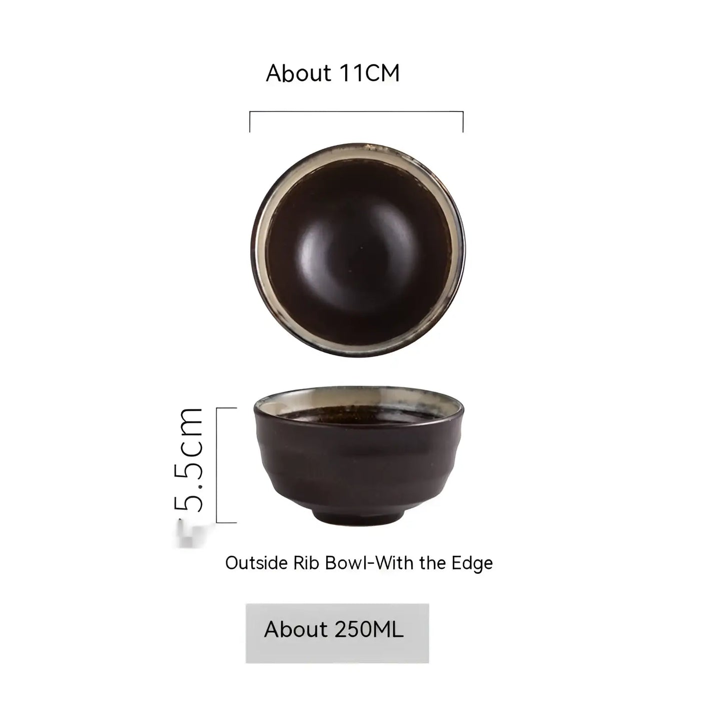 Ceramic Bowl Retro Porcelain Rice Tableware 4 Inch