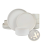 Ceramic Dinnerware Set 16 Piece Vintage Embossed White