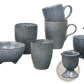 Ceramic Dinnerware Set Retro Ribbed Plates and Bowls