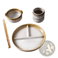 Ceramic Divided Dinner Plate Set with Speckled Glaze