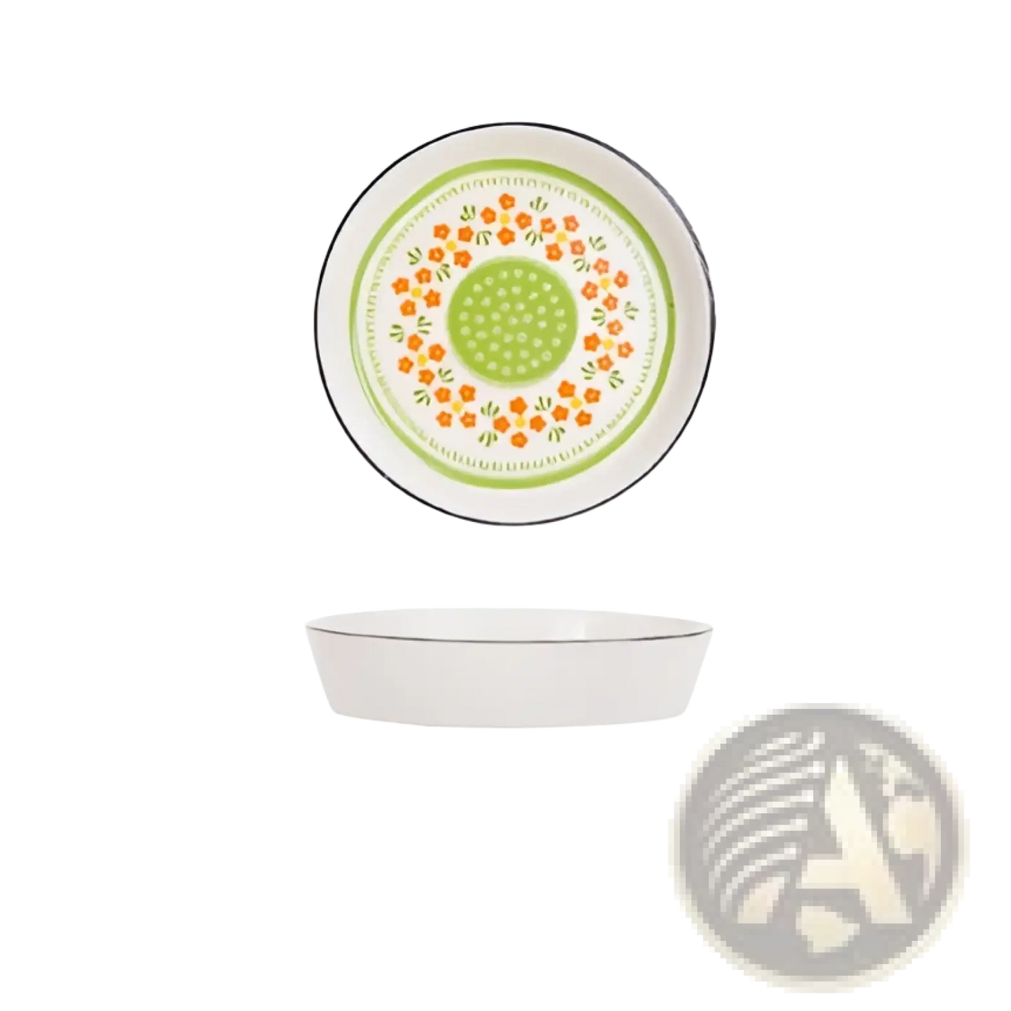 Ceramic Floral Bone China Round Serving Plate