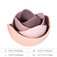 Ceramic Lotus Bowl Pastel Pink Nesting Flower Set