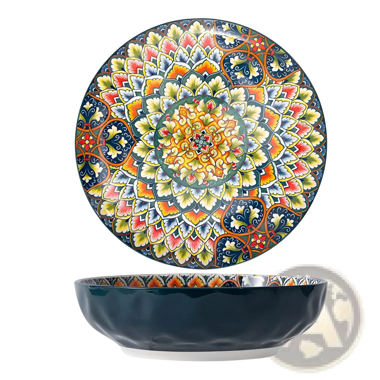 Ceramic Mandala Serving Bowl Hand Painted 400ml
