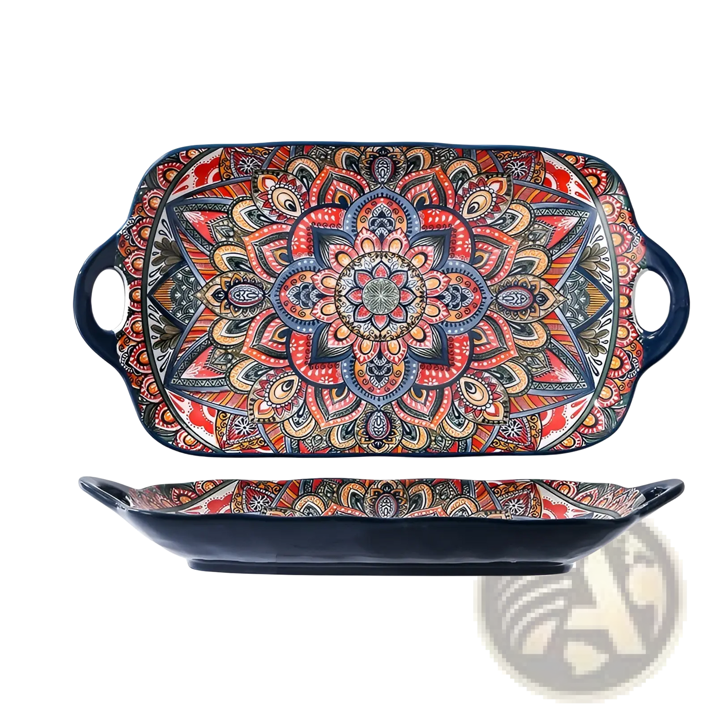 Ceramic Mandala Serving Bowl Hand Painted 400ml