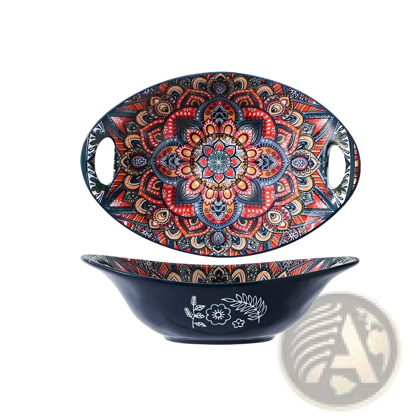 Ceramic Mandala Serving Bowl Hand Painted 400ml