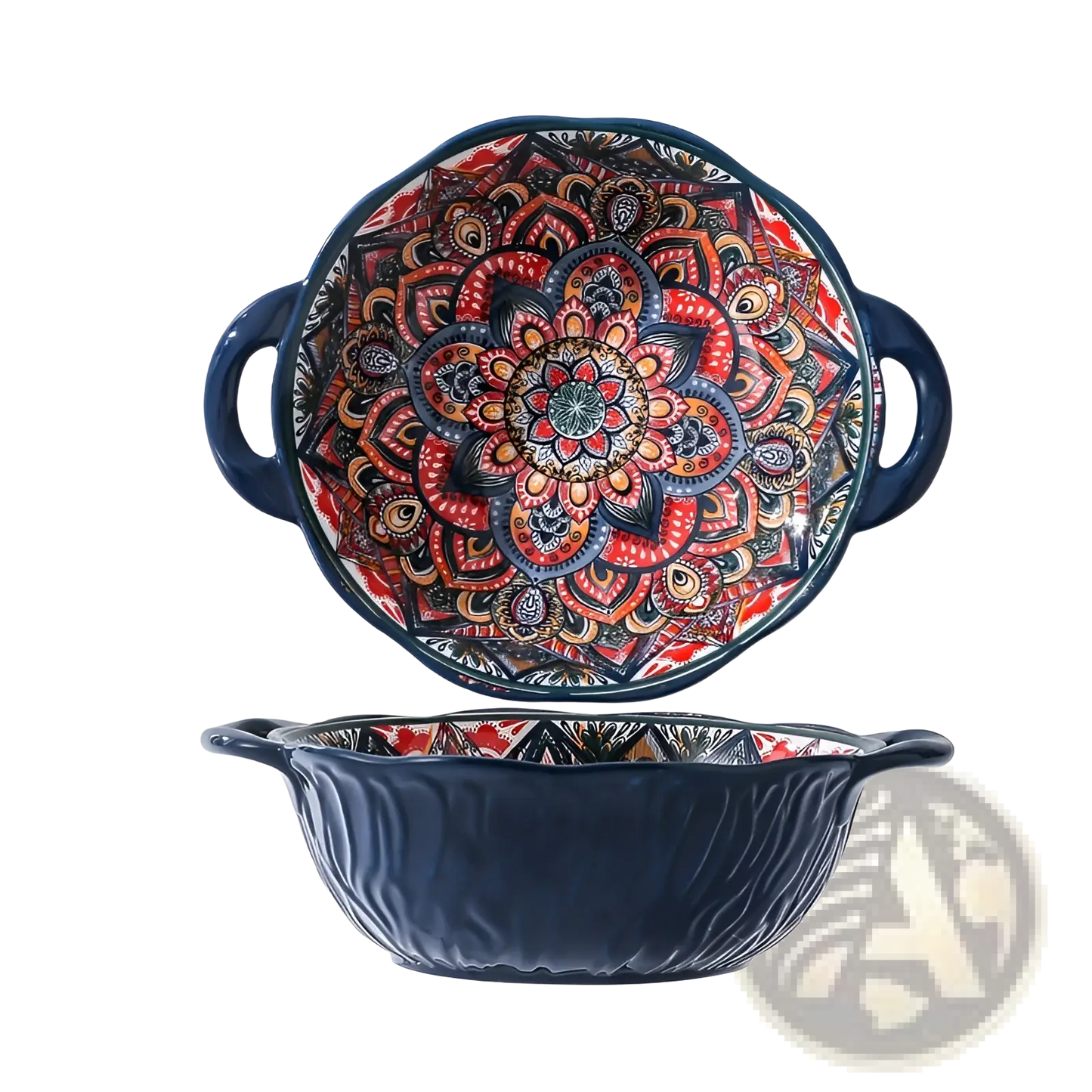 Ceramic Mandala Serving Bowl Hand Painted 400ml