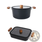 Ceramic Non Stick Pot Set with Wooden Handles