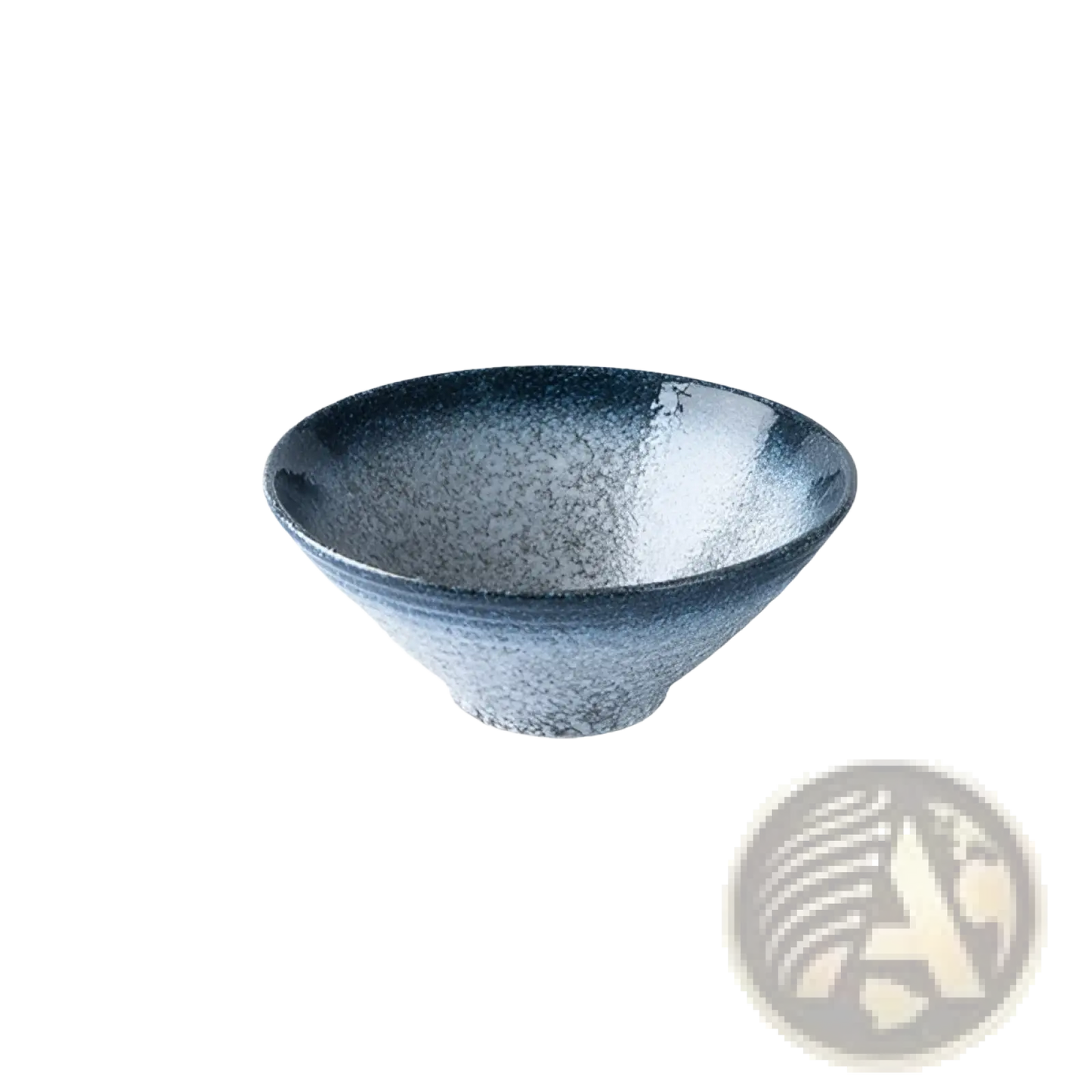 Ceramic Ramen Bowl Speckled Black Blue Kitchenware