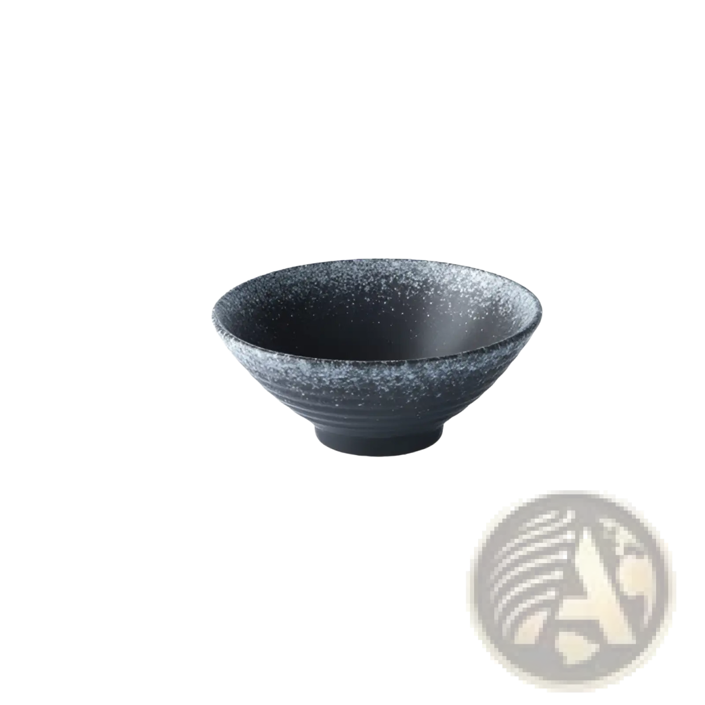 Ceramic Ramen Bowl Speckled Black Blue Kitchenware