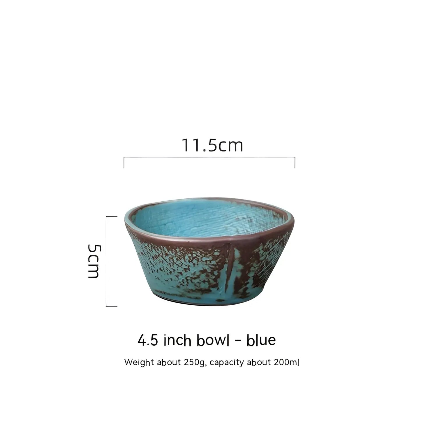 Ceramic Rice Bowl Retro Handcrafted Textured Soup Bowl