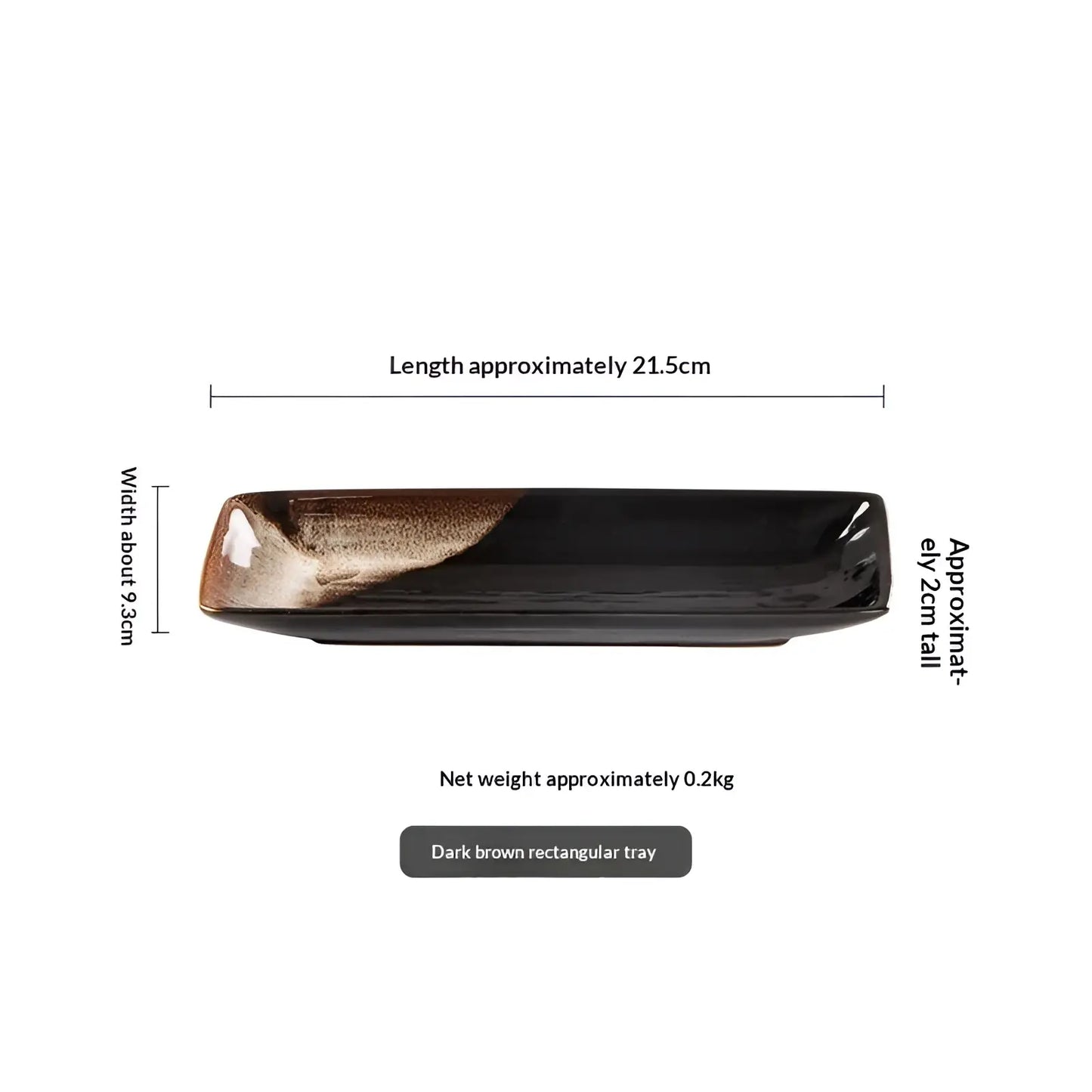 Ceramic Serving Tray 12.5 Inch Brown Gradient Platter