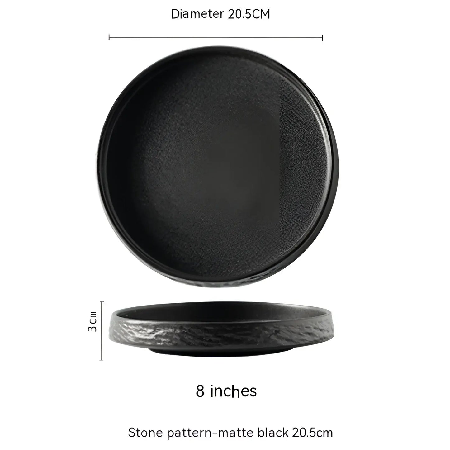Ceramic Stone Pattern Deep Plate Japanese Tableware