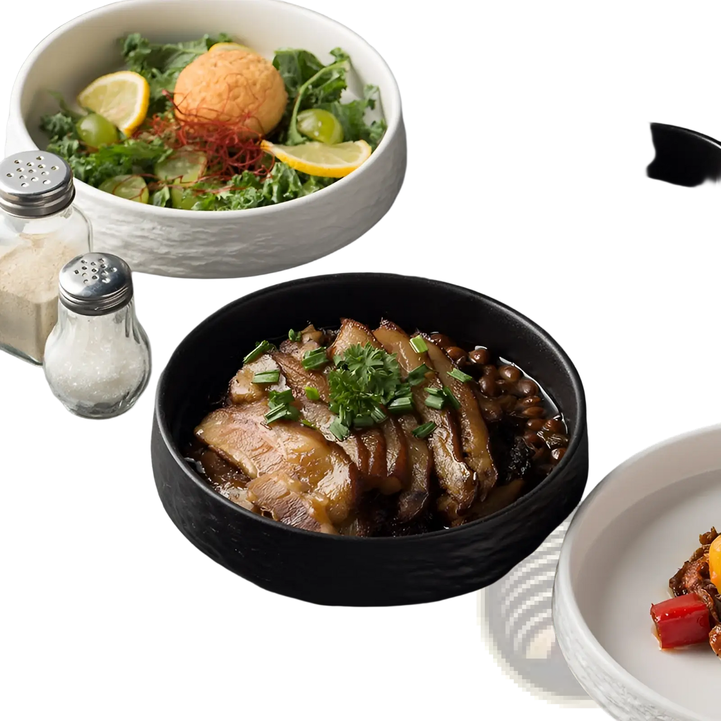 Ceramic Stone Pattern Deep Plate Japanese Tableware