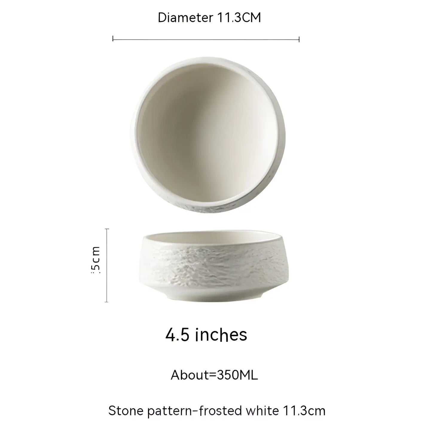 Ceramic Stone Pattern Deep Plate Japanese Tableware