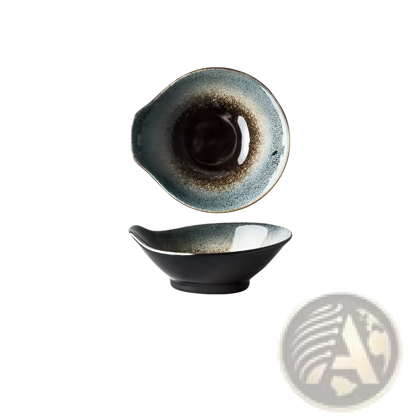 Ceramic Tableware Set Black and Gold Kiln Glaze Porcelain