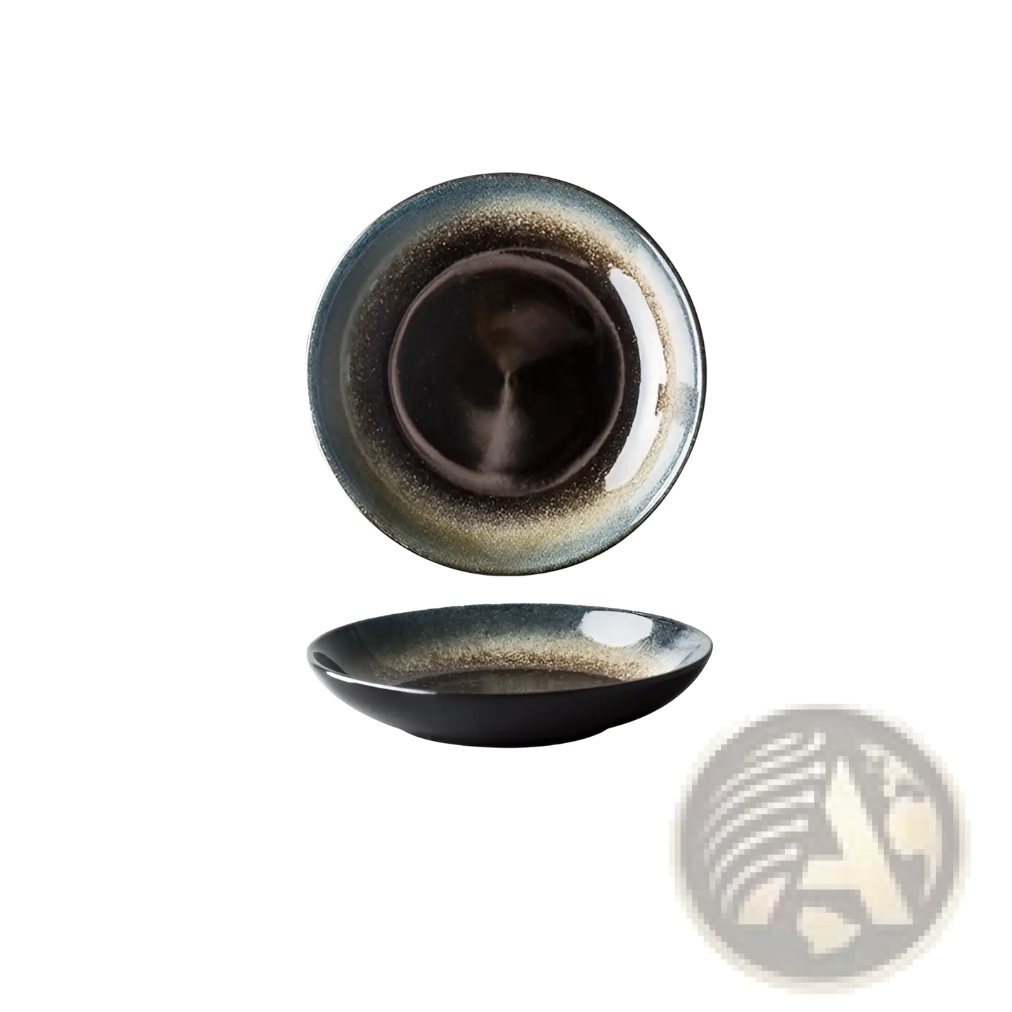 Ceramic Tableware Set Black and Gold Kiln Glaze Porcelain