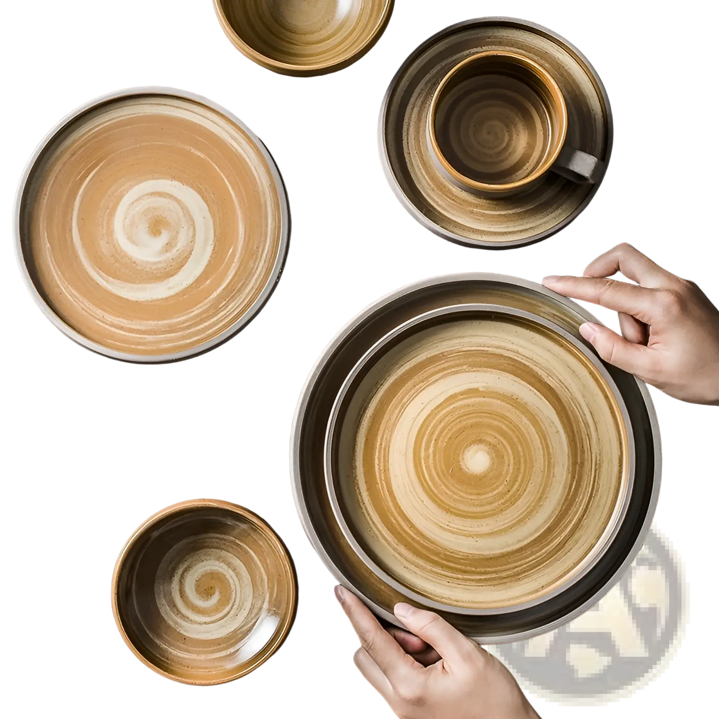 Ceramic Tableware Set Retro Japanese Dinnerware