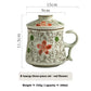 Ceramic Tea Mug with Infuser and Lid Floral 300ml