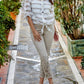 Frank Lyman - Sequin Cut-out Hem Jeans