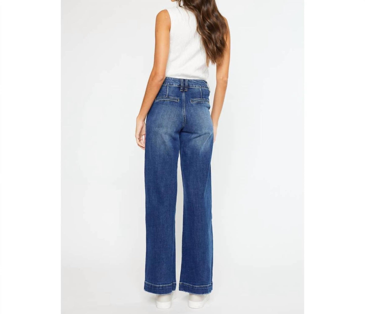 Kancan - High Rise Trouser Wide Leg Jeans